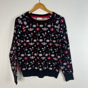 Disney Parks Holiday Sweater Mickey Snowflake Candy Cane Print Size Small S